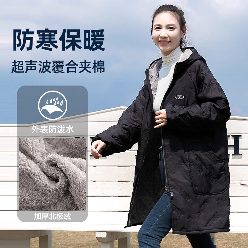 冬季防水加绒加厚罩衣大人厨房做饭干活长袖围裙男女士工作服外套