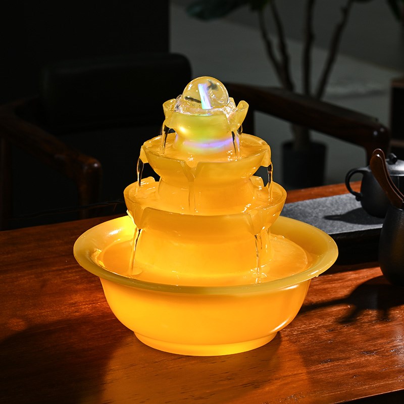 办公室时来运转风水轮流转循环水客厅流水生财摆件八方来财聚宝盆
