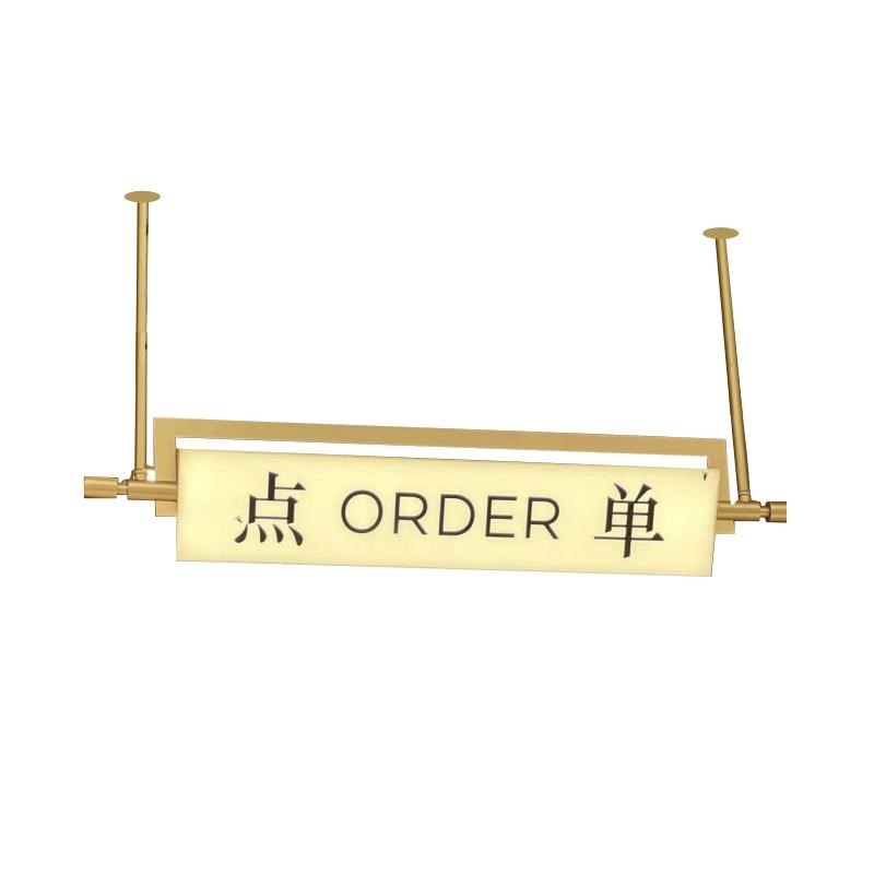 吊杆灯箱广告牌招牌橱窗吊牌收银柜台吧台天花装饰led发光灯牌定