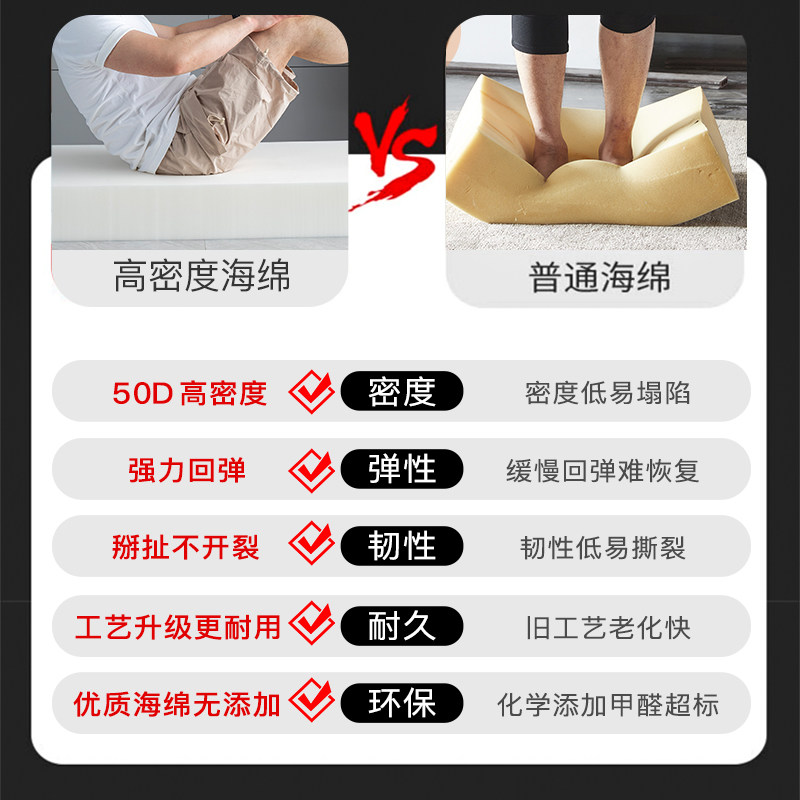 50D沙发海绵高密度订做加厚加硬床垫飘窗靠背实木座椅坐垫子定制