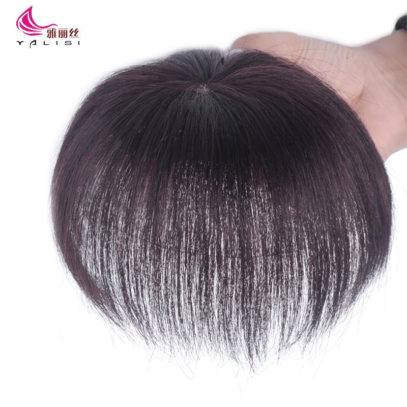 真发补发块假发片短发头顶遮白发递针补发片一片式隐形假发女自然