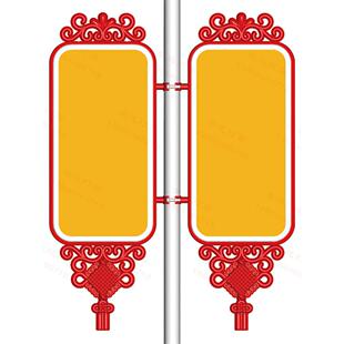 户外防水灯杆灯箱双面灯笼悬挂中国结通体发光电线杆路灯穿杆道旗