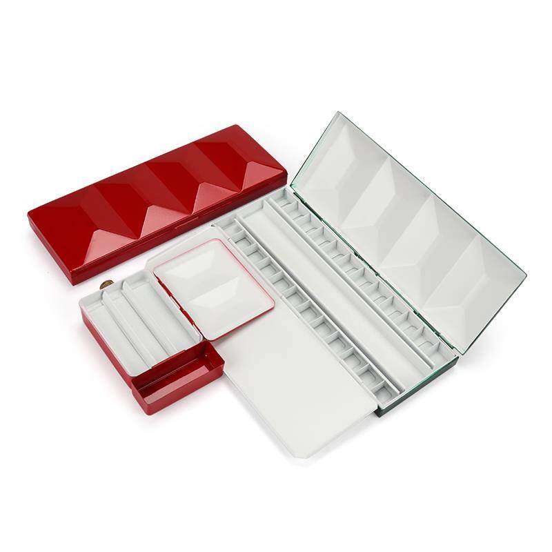 意大利FOME 颜料盒 重搪瓷水彩颜料盒空盒 12格24格48格 全块半块