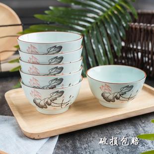 吃饭碗创意米饭碗6英寸面碗套装 陶瓷碗大号米饭碗家用日式 可微波