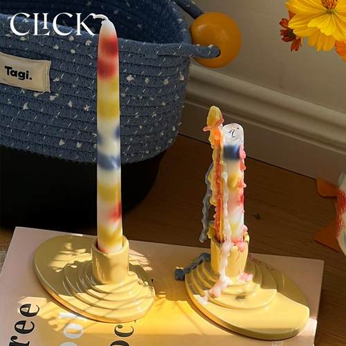 click彩色滴流蜡烛长杆蜡烛北欧ins风装饰节日氛围家居博主同款