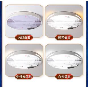 led吸顶灯圆形卧室灯现代简约客厅灯房间走廊阳台过道灯具 新中式