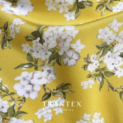 高端重磅18姆米真丝桑蚕丝绸双绉印花服装旗袍连衣裙雪纺布料面料