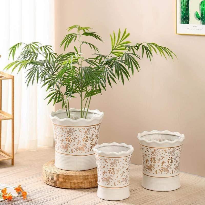 特大号客厅中国陶瓷风幸福树家用花盆树发财树盆落地金钱种树专用