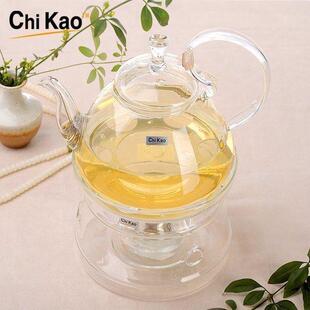 奇高花茶壶套装蜡烛底座加热耐热加厚下午茶过滤水果玻璃茶具套装