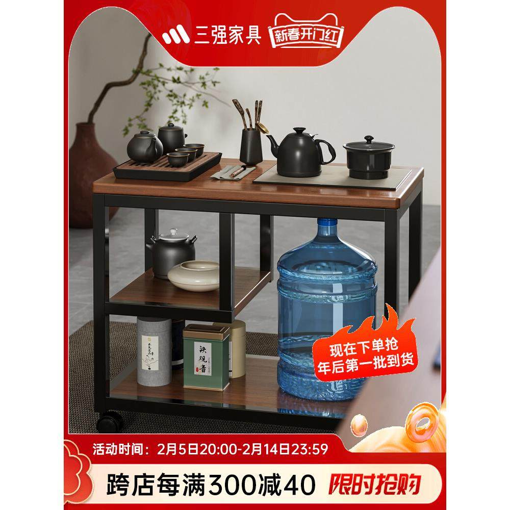 家用小茶桌茶台桌子现代简约沙发边几侧边柜茶水柜简易移动小茶几