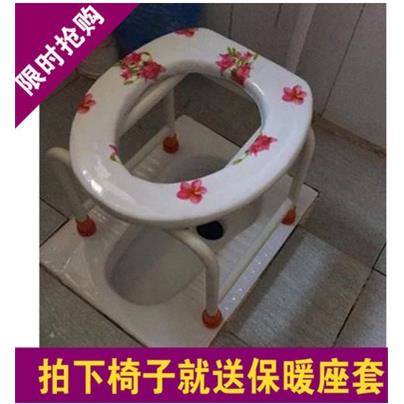 防滑不锈钢坐便椅孕妇便携式移动马桶简易不锈钢厕所凳可折叠家用