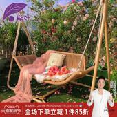 紫叶檀花户外秋千庭院荡秋千室外双人吊床小院网红花园秋千椅吊椅
