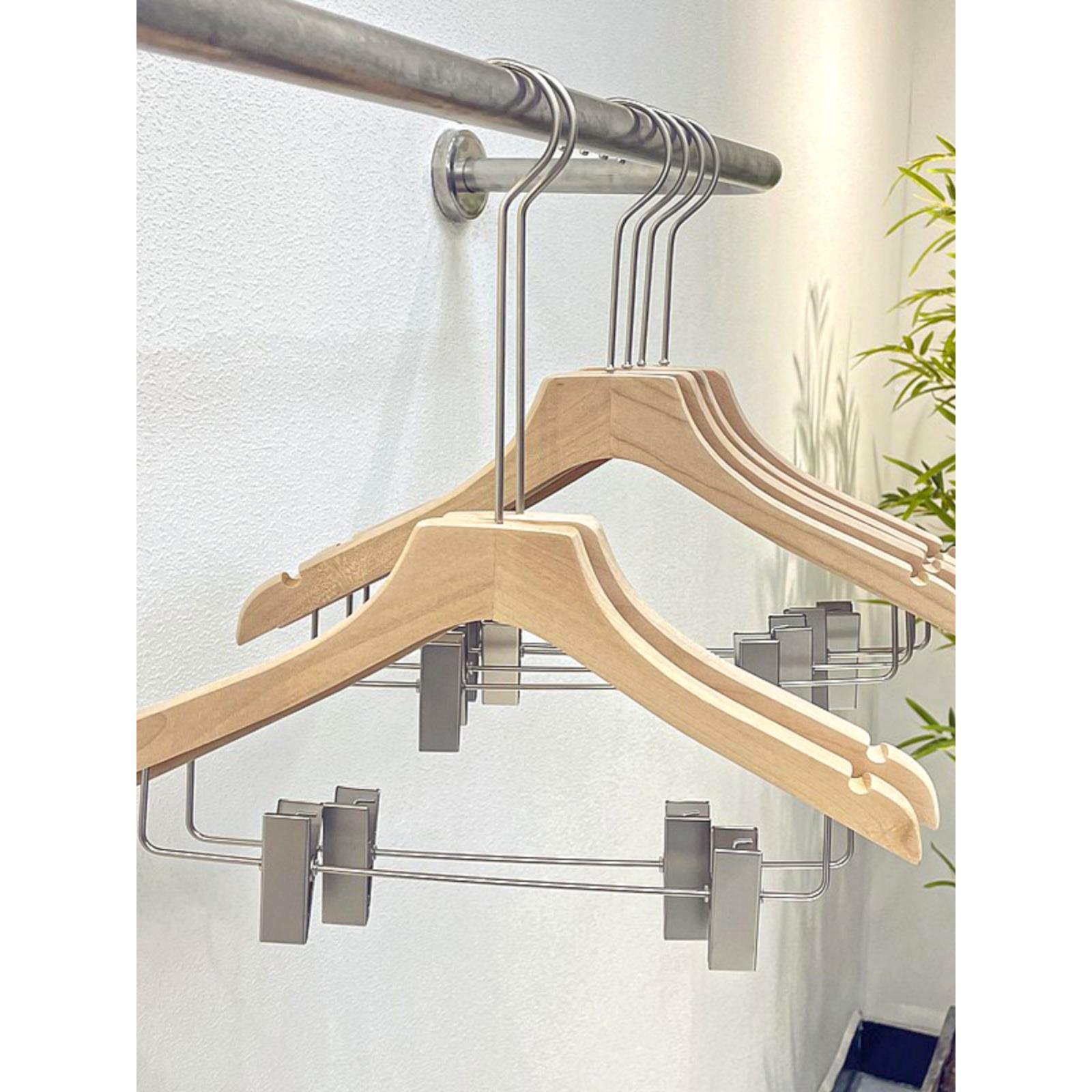 服装店专用木衣架无漆实木衣架木质女装小中大童连体套装定制logo