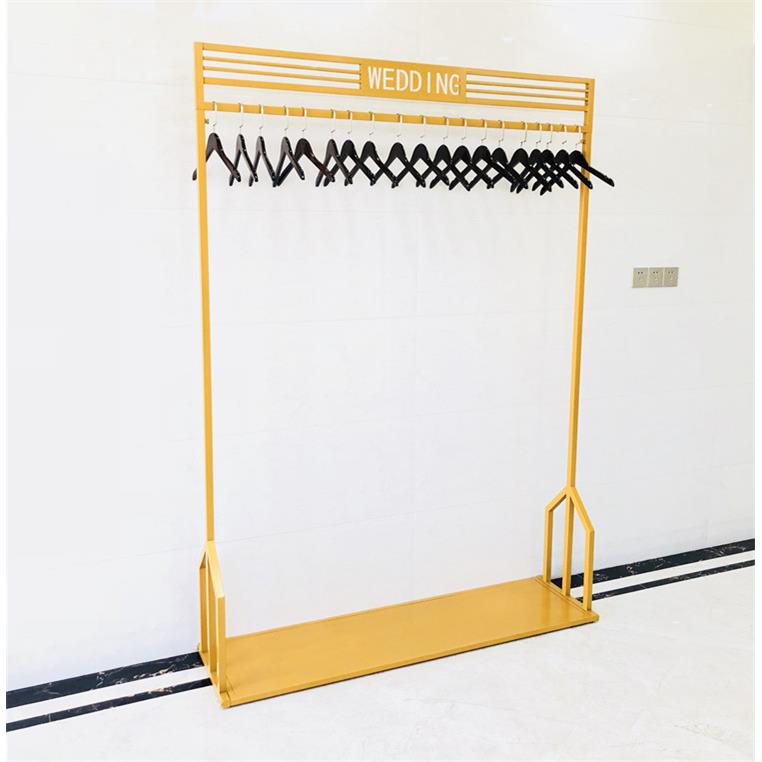 金色婚纱架子展示架落地挂衣架简约服装店店高档影楼专用礼服货架