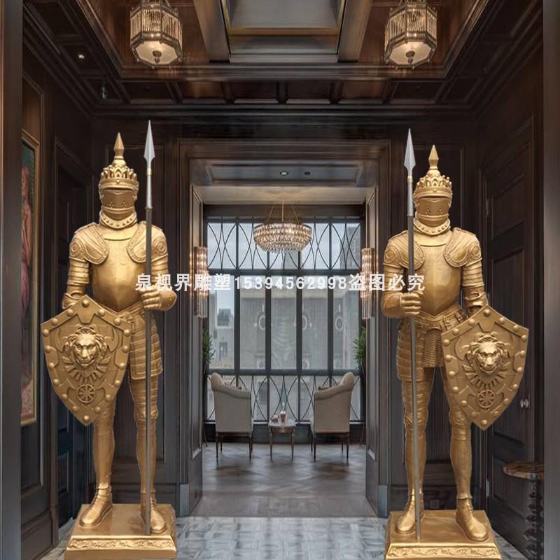 大型欧式迎宾罗马盔甲武士人物雕像别墅酒吧门厅庭院装饰花园摆件