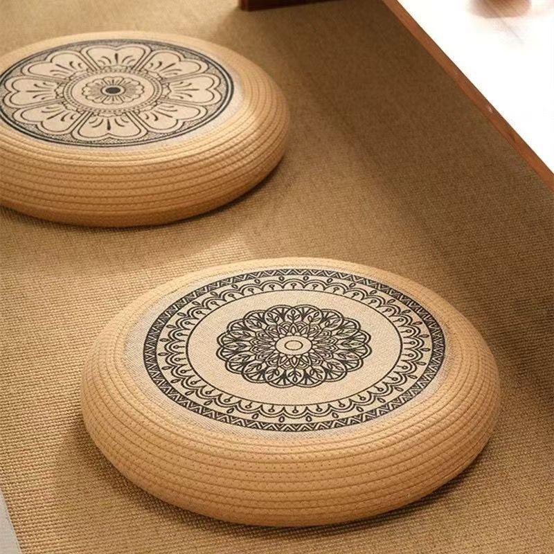 黄麻绳蒲团坐垫家用地上客厅榻榻米垫子加固加厚飘窗卧室圆形坐墩