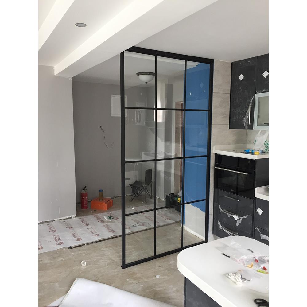 厨房格子款钢化玻璃移门衣帽间客厅卧室阳台卫生间隔断推拉门定制