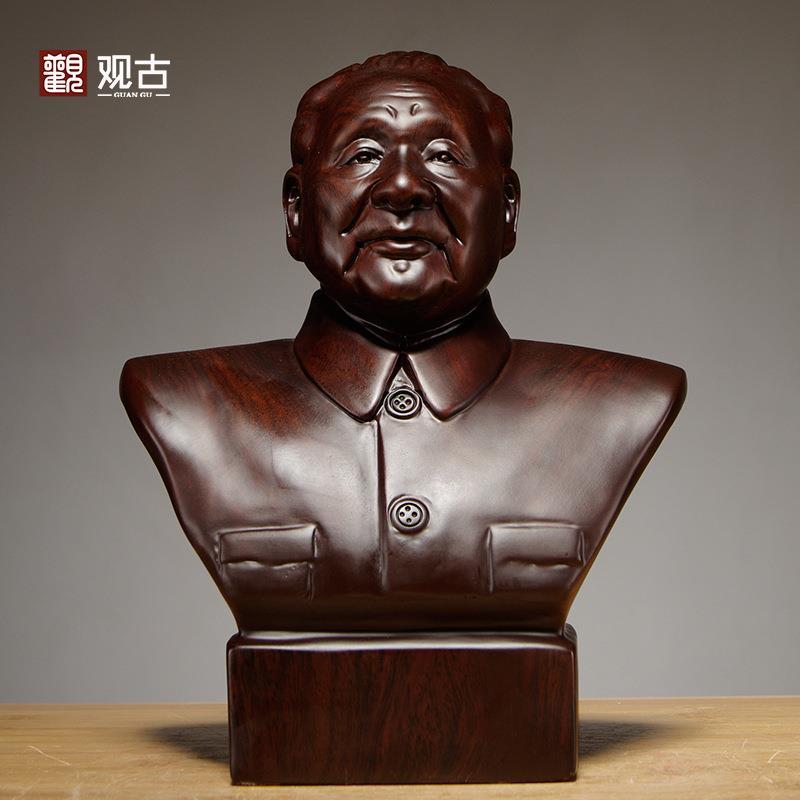 黑檀实木雕刻邓小平头像雕像工艺品摆件家居办公客厅装饰商务礼品