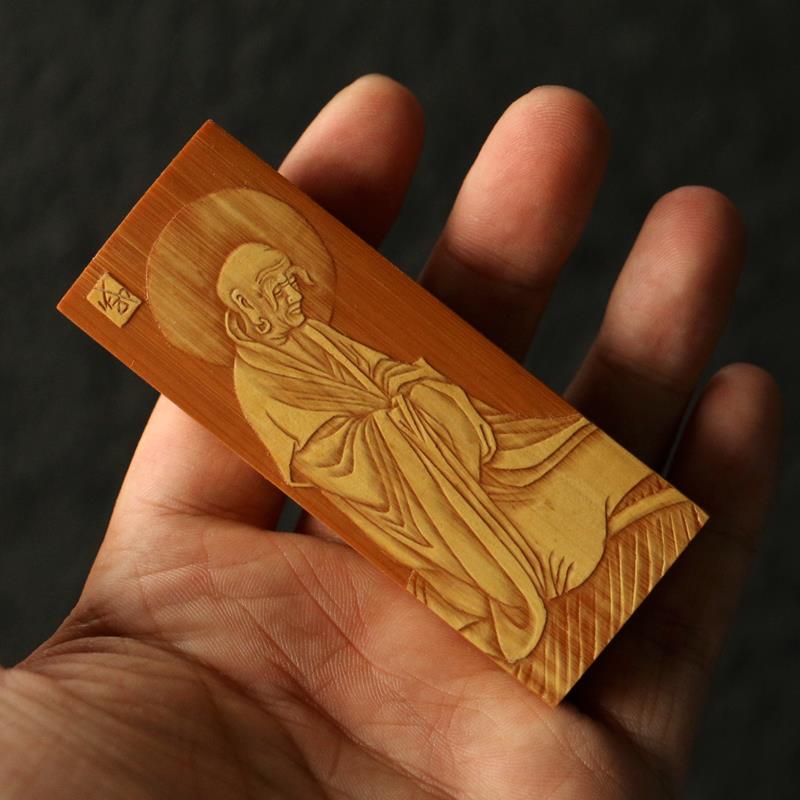 精品名家戚有良纯手工留青雕刻老玉竹滑盖牙签盒竹雕竹制小收纳盒