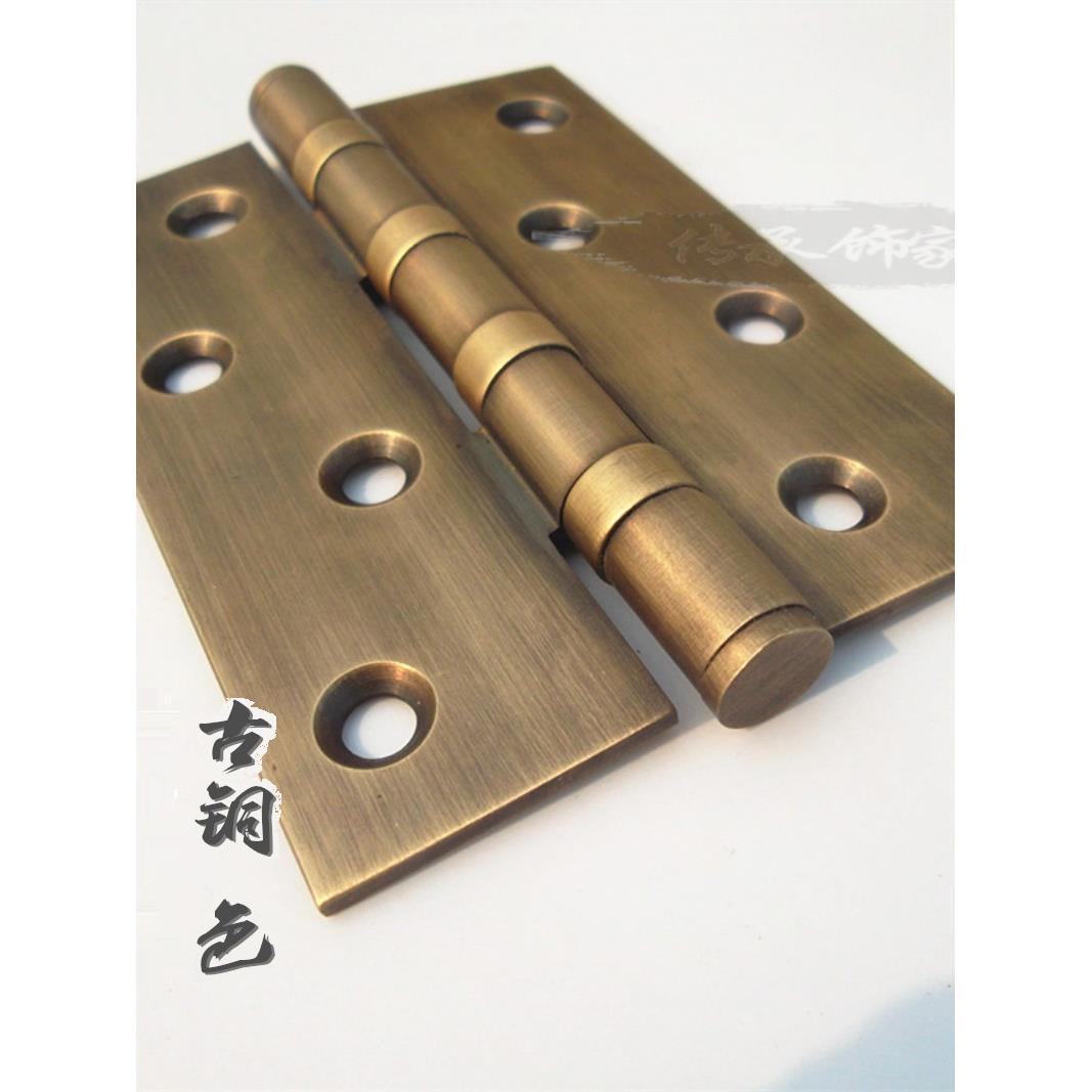 古董纯黄铜室内木门门铰炼所有铜青铜大铰炼4英寸5英寸活折叠铰炼