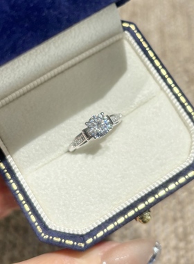 高定轻奢爆款人工培育蝴蝶结戒指女款银色莫桑戒指时尚简约气质8