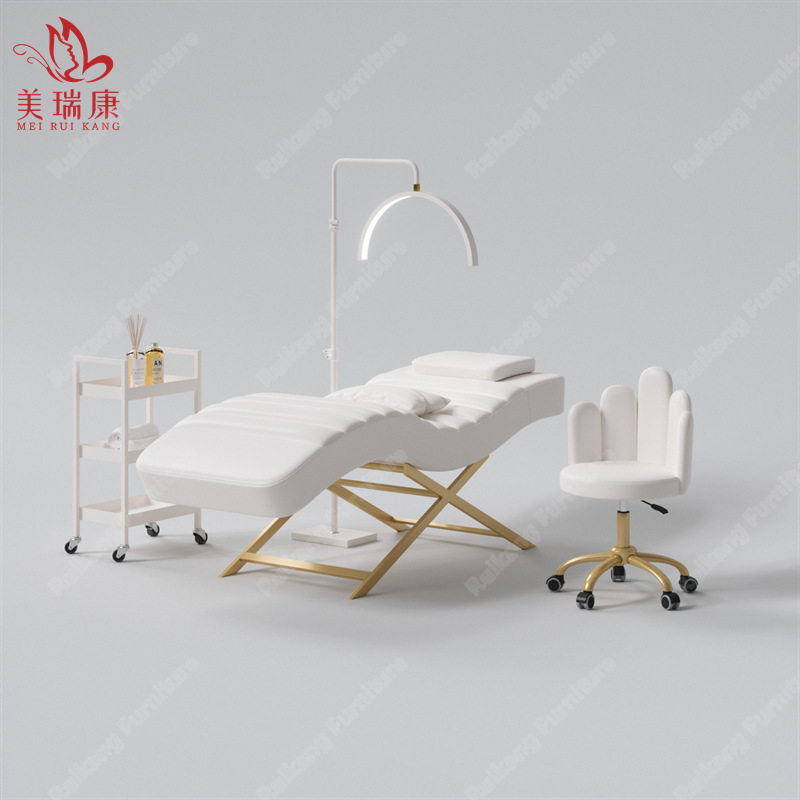 跨境专供新款美睫美容床Spa推拿按摩床养生馆睫毛床纹眉床纹绣床
