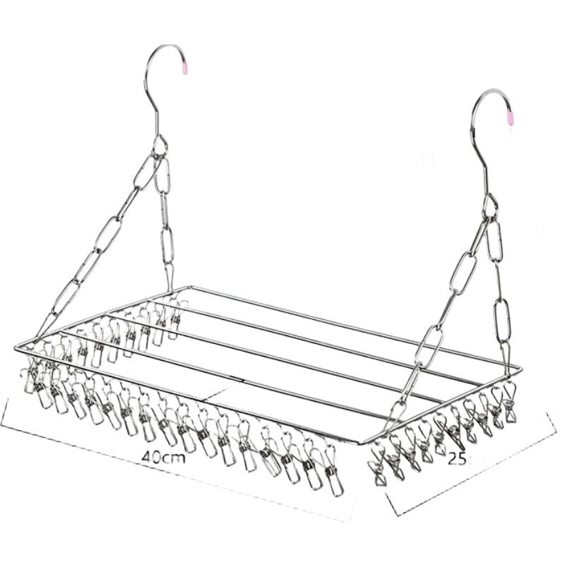 不锈钢晾袜架阳台窗户防护网晒袜子鞋子晾晒架子衣架多夹子袜子架