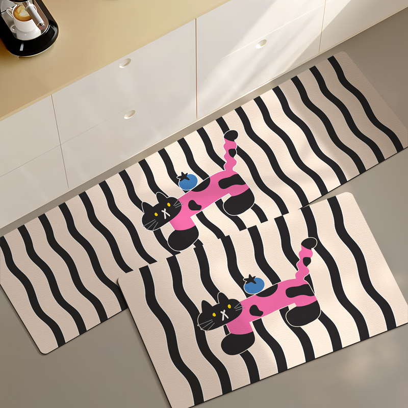 卡通厨房地垫防滑防油可擦免洗耐脏家用防水防油厨房脚垫地面铺垫