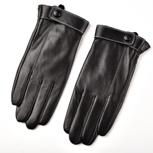 骑行加绒保暖触屏户外骑车开车摩托车防风防 羊皮手套男d女秋冬季