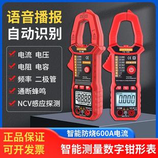 智能语音钳形表TS18全自动防烧钳流表高精度数字电工万用表傻瓜式