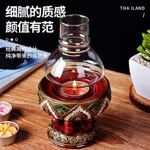 烛台摆件家用酒店餐桌别墅浪漫约会氛围感香薰泰国东南亚蜡烛 泰式
