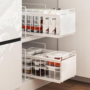 橱柜碗碟碗盘沥水架抽屉餐具杯子分隔收纳架 厨房置物架家用抽拉式