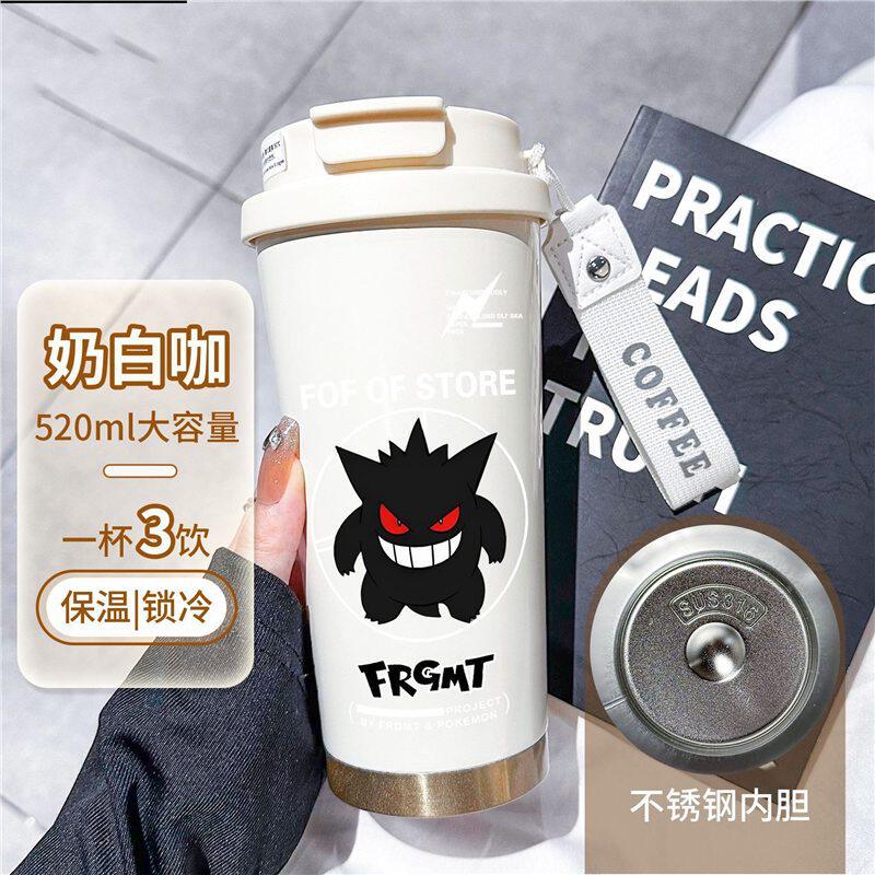 创意耿鬼保温杯男款女士高颜值2025新款大容量吸管水杯双饮口咖啡