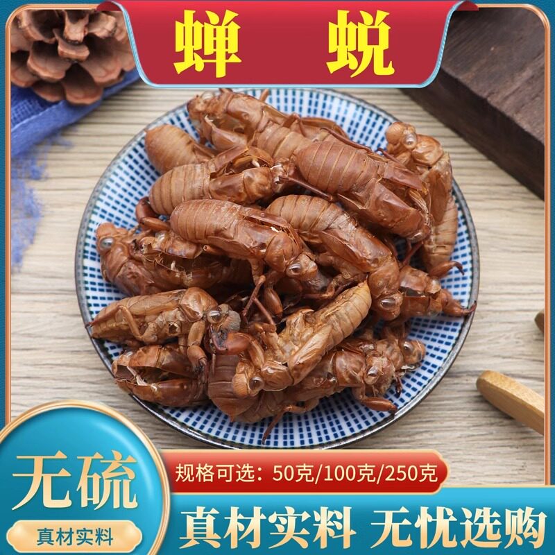 正品蝉蜕中药材250g克包邮蝉蜕粉衣壳虫蜕退猴壳金蝉衣知了个无硫