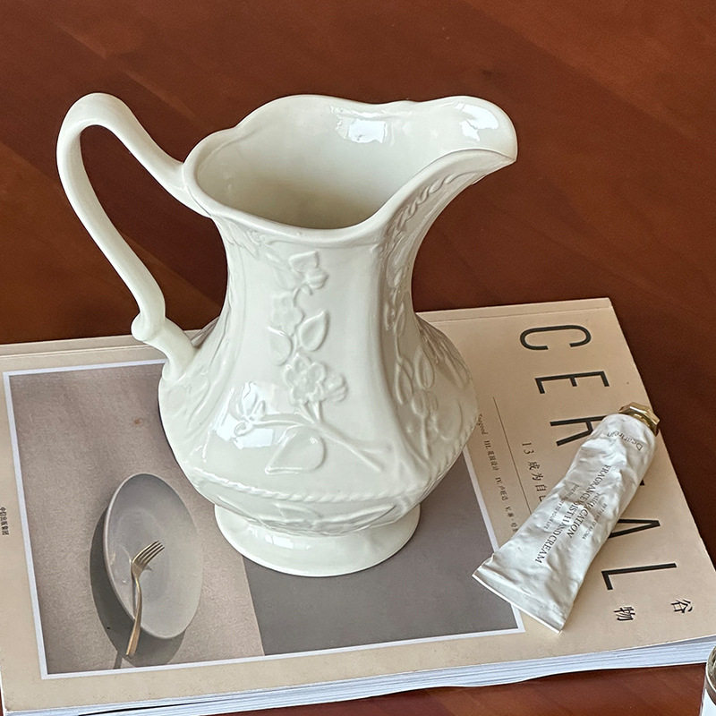 法式陶瓷花瓶摆件客厅插花轻奢高级感装饰复古拍照道具鲜花插花瓶,橡塑材料及制品,其他塑料制品,淘宝优惠券,粉丝福利购,淘宝优惠卷