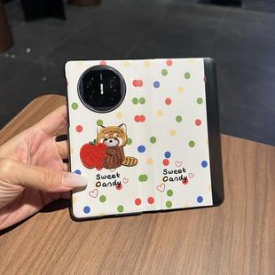原装 女X3荣耀V3高端奢华60RS保时捷50翻 正品 日本潮牌可爱小浣熊适用华为MateXT非凡大师手机壳三折叠屏X5新款