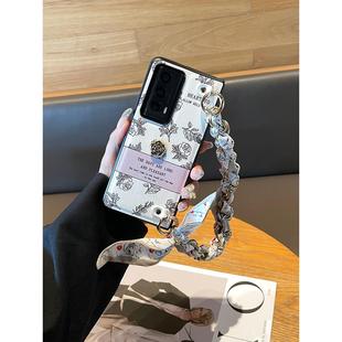 原装 Vs2皮质V2折叠屏V高级感手提丝巾全包防摔 正品 日本潮牌小香风山茶花适用荣耀MagicV2RSR保时捷手机壳新款