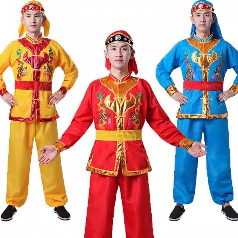腰鼓服装锣鼓打鼓演出打鼓衣秧歌服男女套装中老年民族表演腰鼓