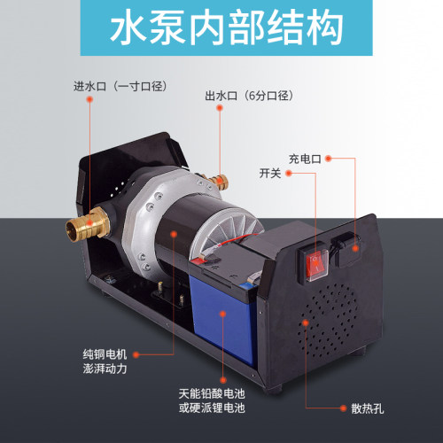 充电浇菜水泵农用灌溉抽水机12v大功率自吸隔膜泵家用小型抽水泵