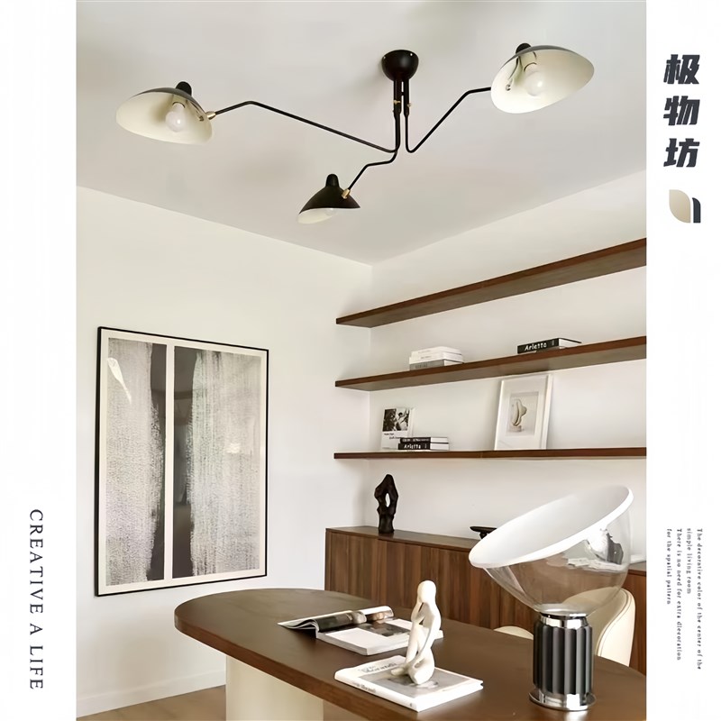 法式中古客厅吊灯SergeMouille北欧灯卧室鸭嘴灯餐厅张牙舞爪吊灯