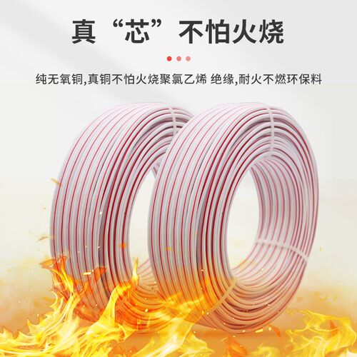 国标无氧铜二芯镀锡红白双并线发光字LED显示屏电源线平行线