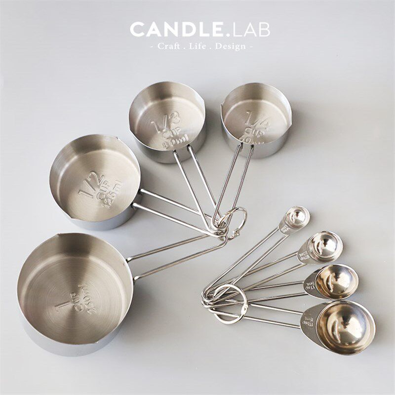 CANDLE.LAB 银色不锈钢刻度量具量杯量勺8件套装蜡烛化蜡工具07