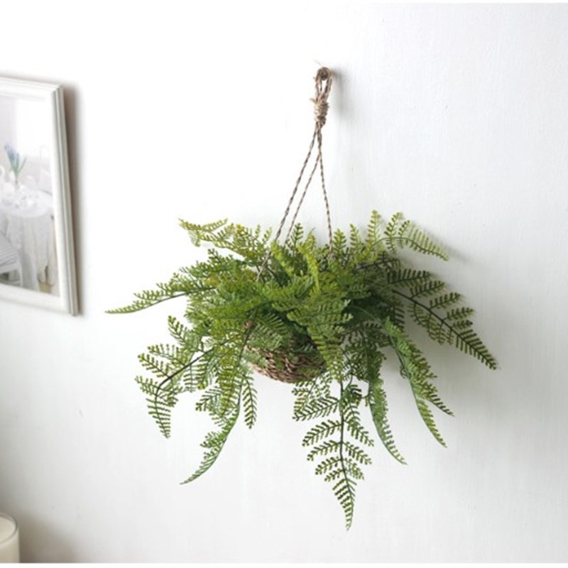北欧ins高档蕨类仿真植物墙壁装饰藤条绿萝挂花吊篮挂藤家居挂饰