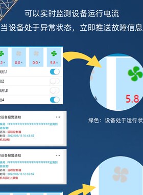4G远程手机遥控开关380V三相5千瓦增氧机控制器电流监测水泵开关
