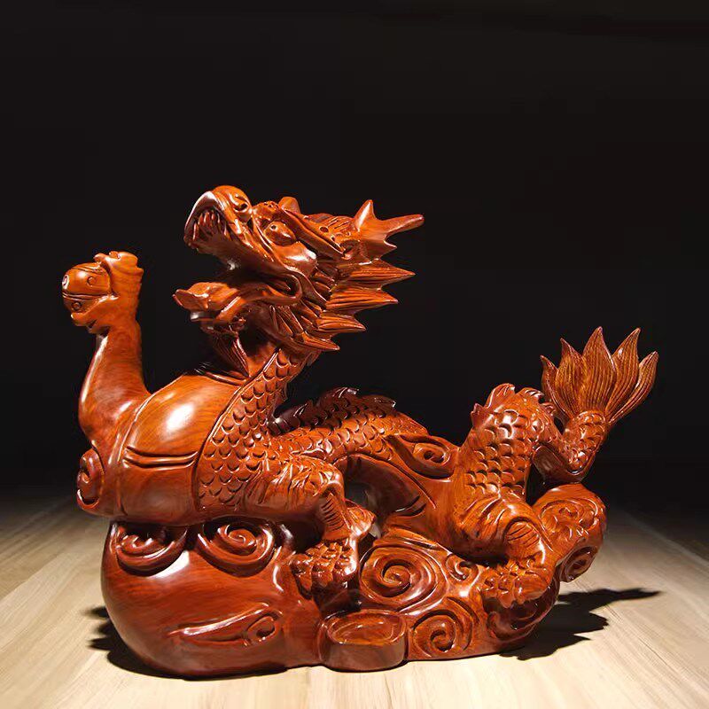木龙摆件实木质雕刻十二生肖木头龙木制吉祥物家居装饰红木工艺品