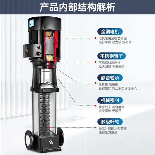CDL立式多级离心泵高扬程高楼增压CDLF不锈钢变频恒压循环管道泵