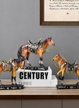 跨境新品美式骏马摆件轻奢家居客厅玄关酒柜电视柜工艺品装饰摆设