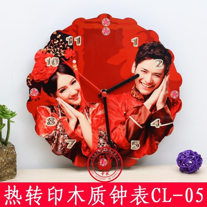 热转印MDF木版画相框热升华木质钟表DIY表厂家直销烫纸木质