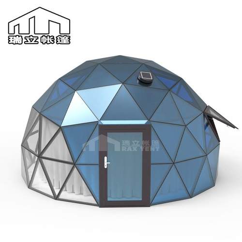 6米玻璃球形帐篷酒店2层透明区域玻璃星空房双色镀膜玻璃帐篷民宿