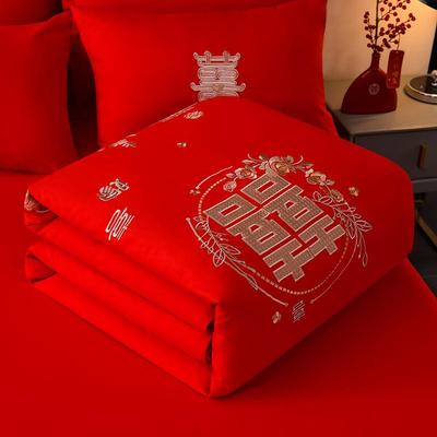 桐乡高档刺绣婚庆蚕丝被结婚喜被冬季加厚款100桑蚕丝棉被子被芯